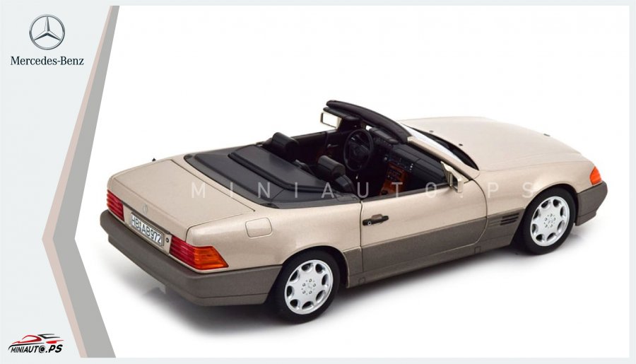 Maisto 1:18 Mercedes-Benz SL 500 Cabriolet, 1989, Gris Argent, Sans Boîte, Occasion